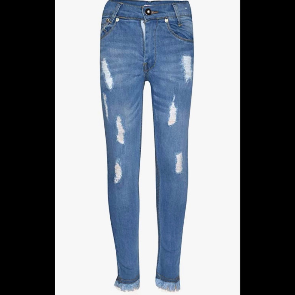 Girls Ripped Denim Jeggings